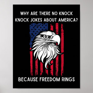 4th Of July Eagle Flag Knock Knock Jokes Dom Rings Poster