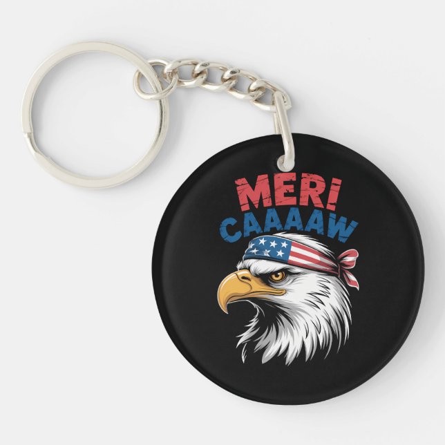 4th Of July Eagle Freedom Patriotic Keychain (Front)