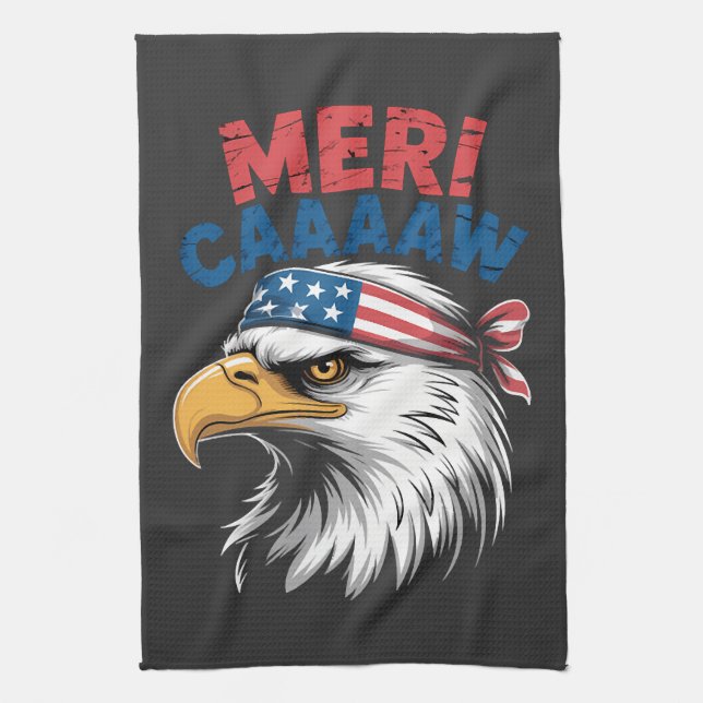 4th Of July Eagle Freedom Patriotic Kitchen Towel (Vertical)