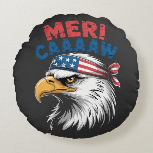 4th Of July Eagle Freedom Patriotic Round Pillow