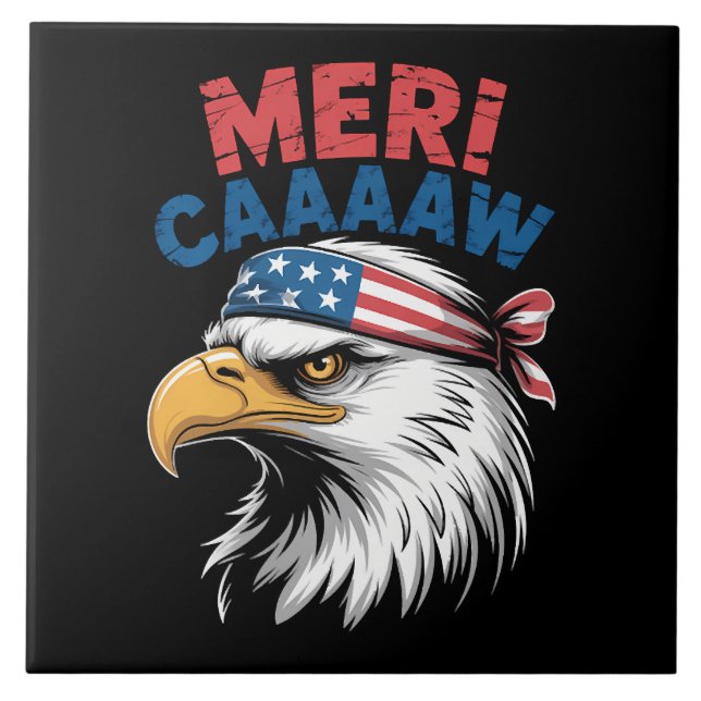 4th Of July Eagle Freedom Patriotic Tile (Front)
