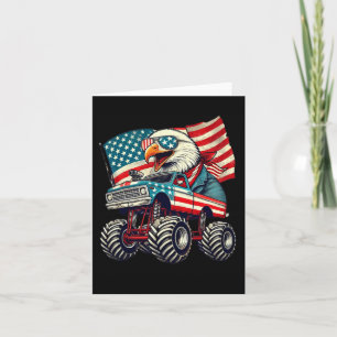 4th Of July Eagle Monster Truck American Flag Usa Card