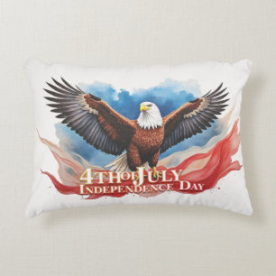 4th of July Eagle – Patriotic Art Design Accent Pillow