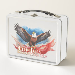 4th of July Eagle – Patriotic Art Design Metal Lunch Box