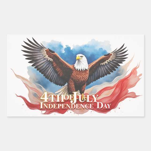 4th of July Eagle – Patriotic Art Design Sticker (Front)