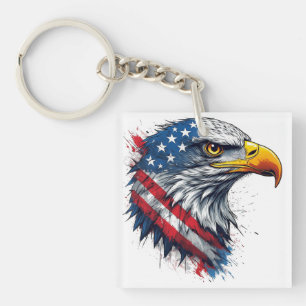4th of July Eagle Shirt – Patriotic USA Design Keychain