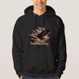 4th of July Eagle with American Flag Hoodie