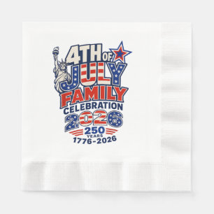 4th of July Family Celebration 2026 250 Years 1776 Napkin