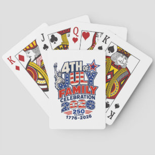 4th of July Family Celebration 2026 250 Years 1776 Playing Cards