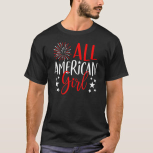 4th Of July Family Matching All American Girl T-Shirt