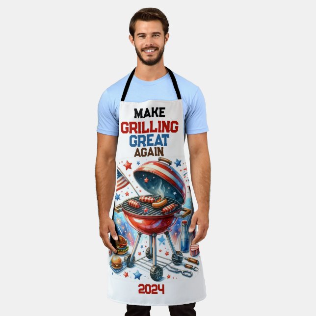 4th of July Family Reunion Bakyard BBq Party Apron (Worn)