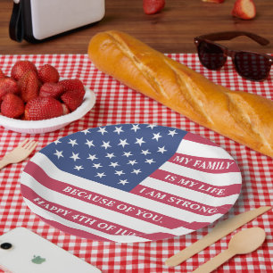 4th of July family reunion paper plate