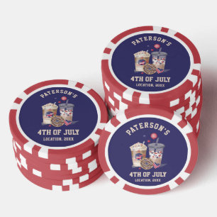 4th Of July Family Reunion Party Independance Day Poker Chips