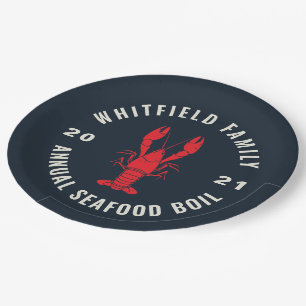 4th of July Family Seafood Boil Custom Paper Plate