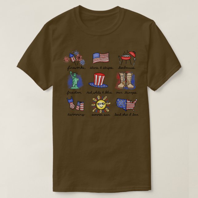 4th of July favourites T-Shirt (Design Front)
