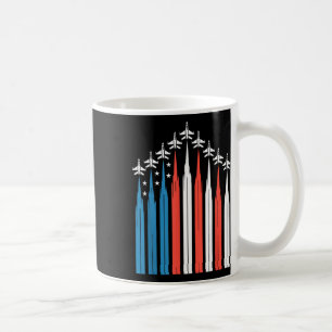 4th Of July Fighter Jet Airplane Usa Flag Independ Coffee Mug