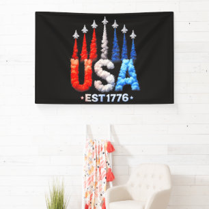 4th Of July Fighter Jets Usa Patriotic Banner