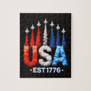 4th Of July Fighter Jets Usa Patriotic Jigsaw Puzzle