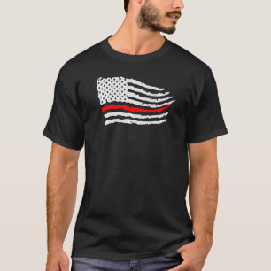 4th Of July Firefighter American Flag Thin Red Lin T-Shirt