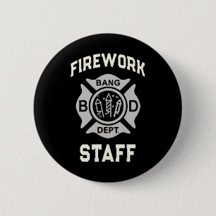 4th Of July Firework Staff Boom Squad Safety Direc 2 Inch Round Button