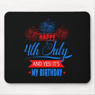4th Of July Fireworks Birthday Usa American Patrio Mouse Pad