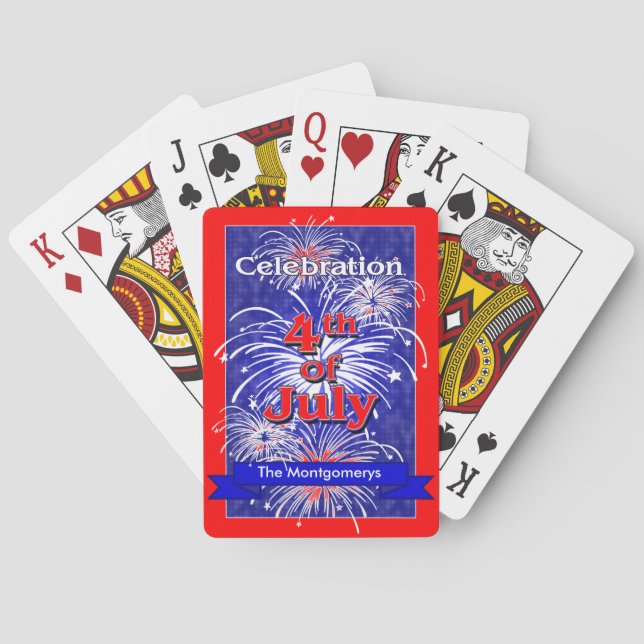 4th of July Fireworks Celebration Playing Cards (Back)