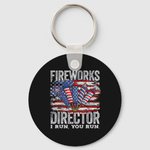 4th Of July Fireworks Director I Run You Run Men B Keychain