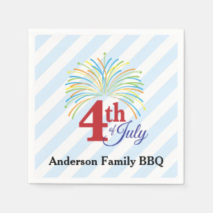4th of July Fireworks   Family Barbeque Napkin