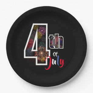 4th of July fireworks Paper Plate