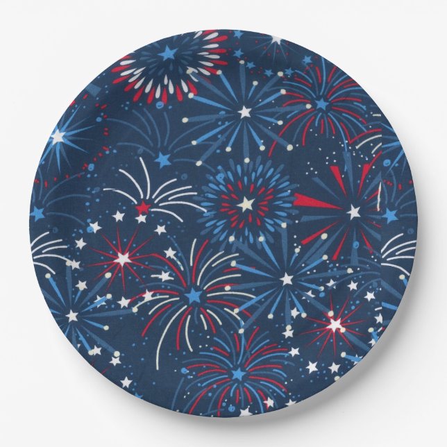4th of July Fireworks  Paper Plates (Front)