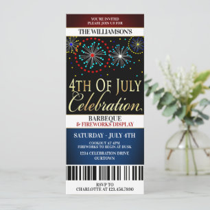 4th of July Fireworks Party Invitations