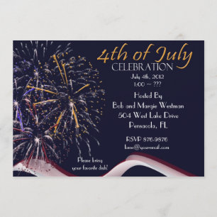 4th of July Fireworks Party Invitations
