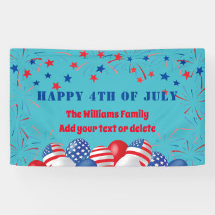 4th of July Fireworks Personalized Party  Banner