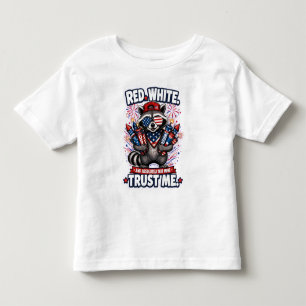 4th of July Fireworks Raccoon Toddler Tops