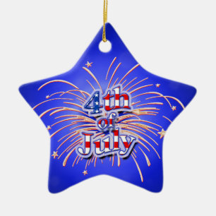4th of July Fireworks Star Ornament