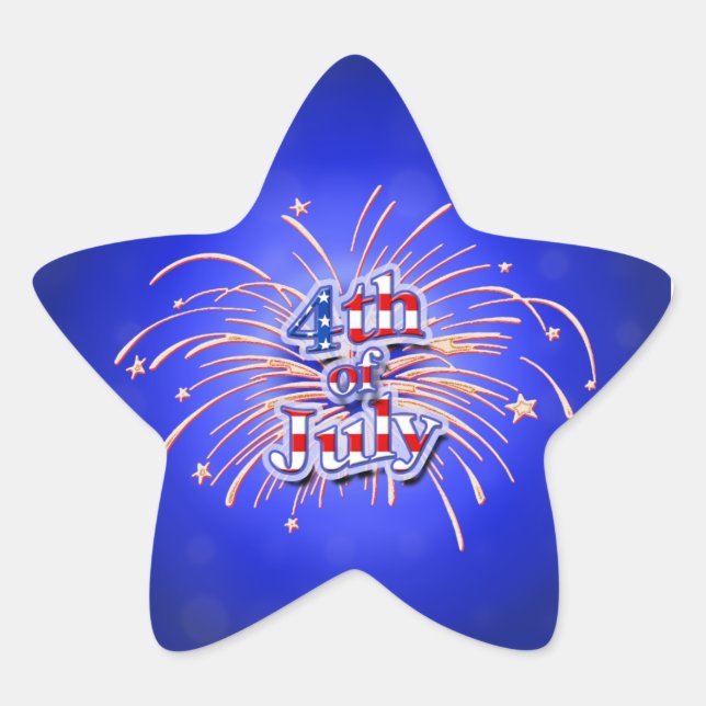 4th of July Fireworks Star Sticker (Front)