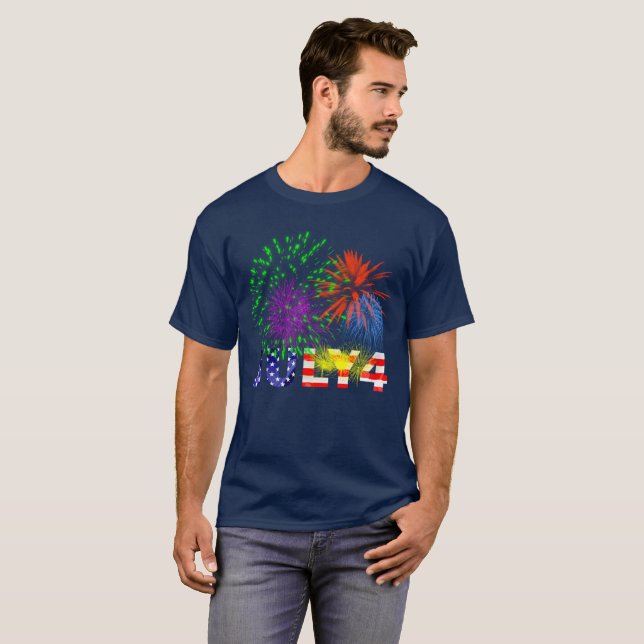 4th of July Fireworks T-Shirt (Front Full)