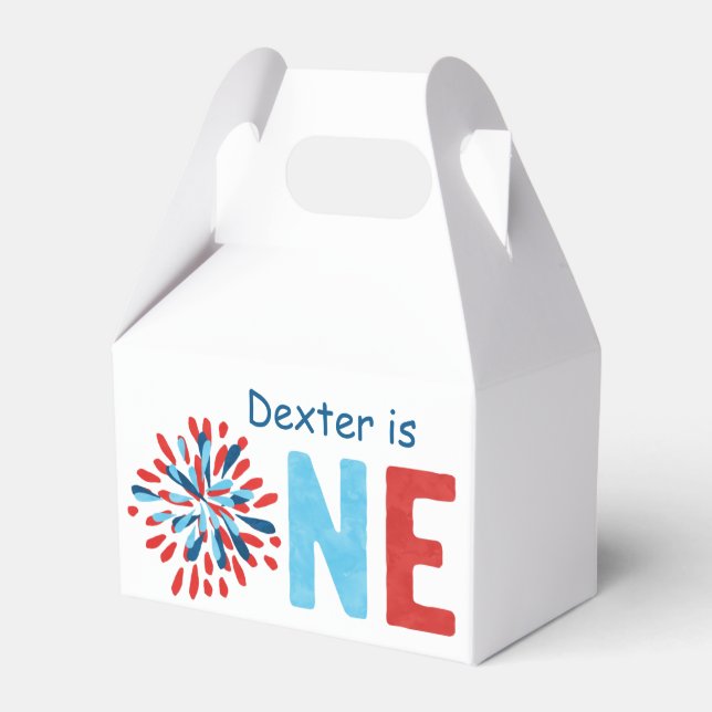 4th of July First Birthday Favor Box (Front Side)
