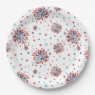 4th of July First Birthday Paper Plate