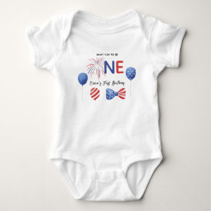 4th of July First Birthday Party Baby Bodysuit