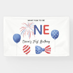 4th of July First Birthday Party Banner