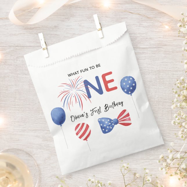 4th of July First Birthday Party Favour Bag (Clipped)