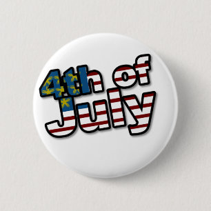 4th of July Flag 2 Inch Round Button