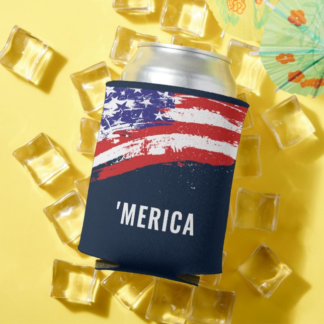 4th of July Flag Merica Can Cooler (In Situ Summer)