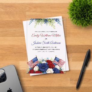 4th of July Flag Patriotic Wedding Invitation