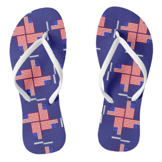4th of july FLAG pattern  Flip Flops
