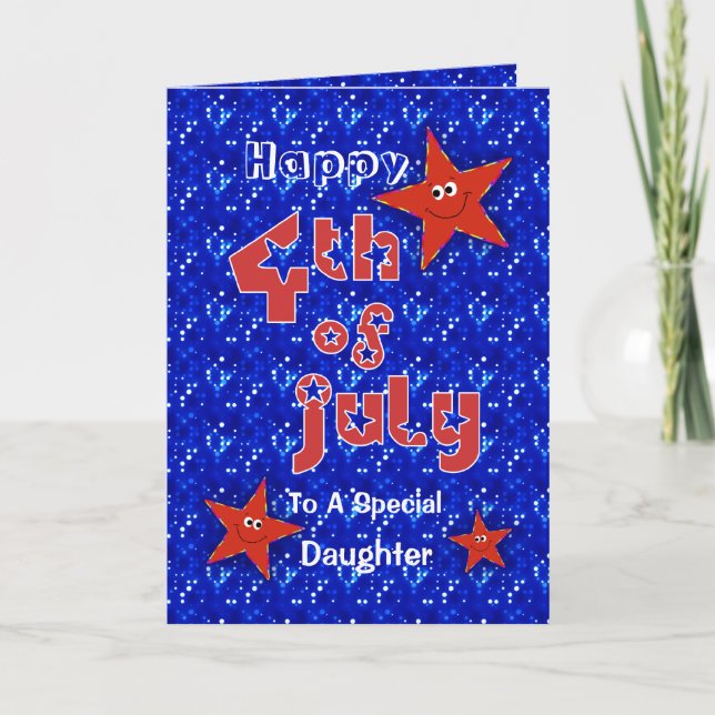 4th of July for Daughter Card (Front)