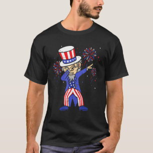 4th Of July  For Kids  Dabbing Uncle Sam Boys Men T-Shirt