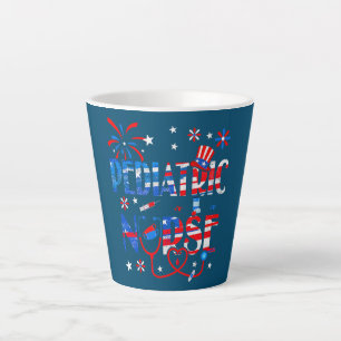 4th of July for Nurse Patriotic Pediatric Latte Mug