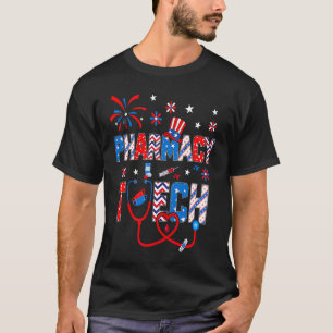 4th Of July For Women Stethoscope Pharmacy Tech Nu T-Shirt